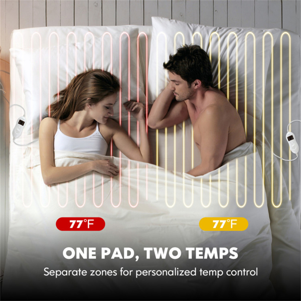 80英寸X 78英寸电热床垫，带可调温度10小时定时器-7