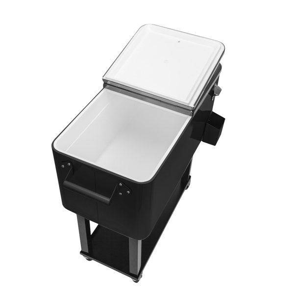 80qt 黑色箱体 黑色脚管 冷冻保温推车 91*87*48cm 长方形 铁 带排水管-19