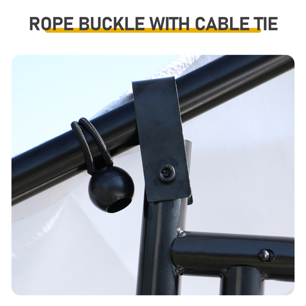 6*3*2m/19.7x9.8x6.5 ft  黑色 尖顶 拼接 180gPE雨布 镀锌管 电泳 铁鸡兔笼-4