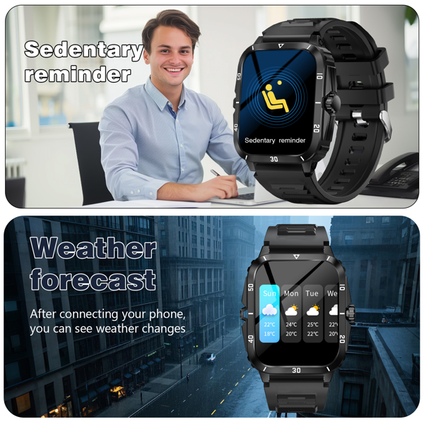 智能手表黑白色单硅胶表带（temu禁用）-3