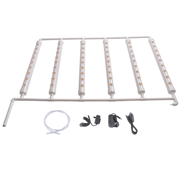 A1-壁挂式水培种植系统 Wall Mounted Hydroponics Growing Planting System Kit, Soilless Cultivation PVC Pipes for Gardening and Planting (54 Seed Holes, White)-2