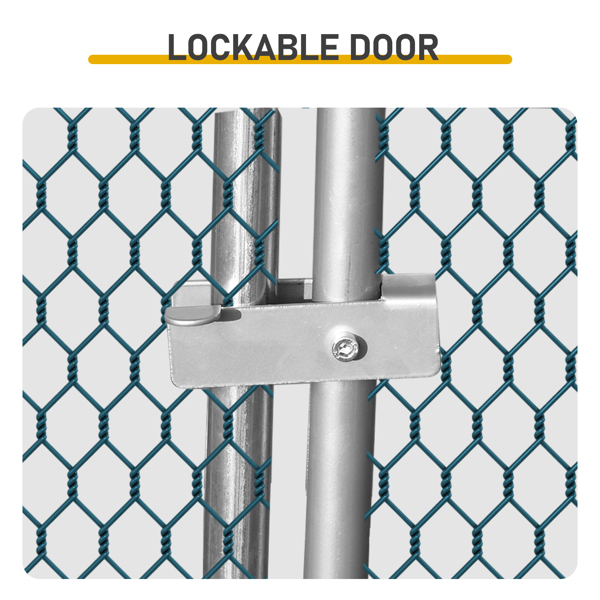 6*3*2m/19.7x9.8x6.5 ft  圆弧顶鸡舍 拼接 镀锌管 180gPE雨布 金属 铁鸡兔笼-6