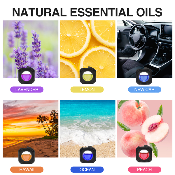 (亚马逊售，周末不处理订单)水蜜桃香气汽车空气清新剂通风夹，6个汽车清新剂通风夹，4毫升，汽车空气净化器，汽车清新剂-8