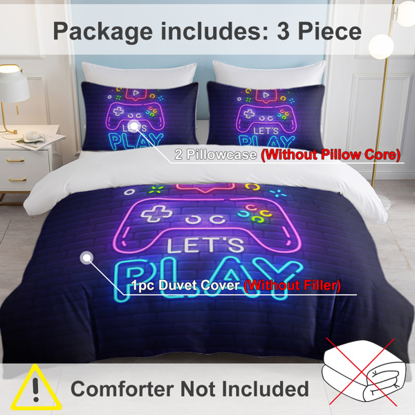 自产床品三件套 HBBJ1004 霓光游戏 美国中号 （temu仅可自提）-7