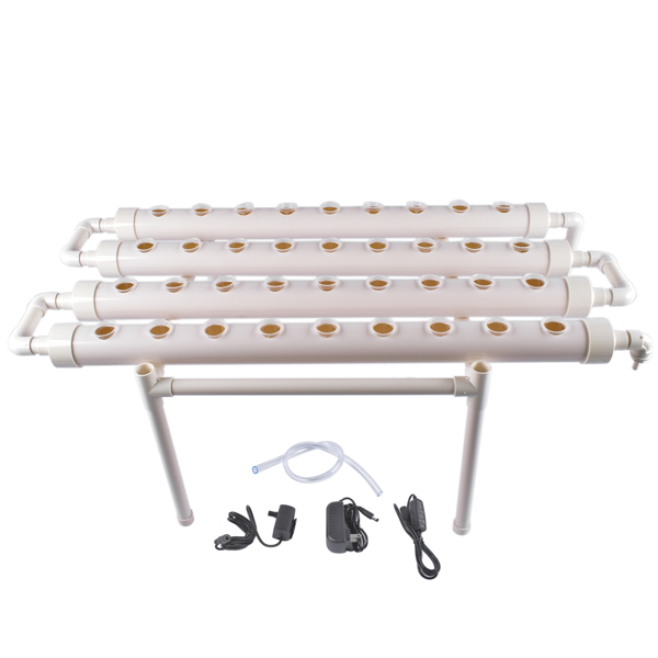 A1-落地式水培种植系统 Floor Standing Hydroponics Growing Planting System Kit, Soilless Cultivation PVC Pipes for Gardening and Planting (36 Seed Holes, White)-4
