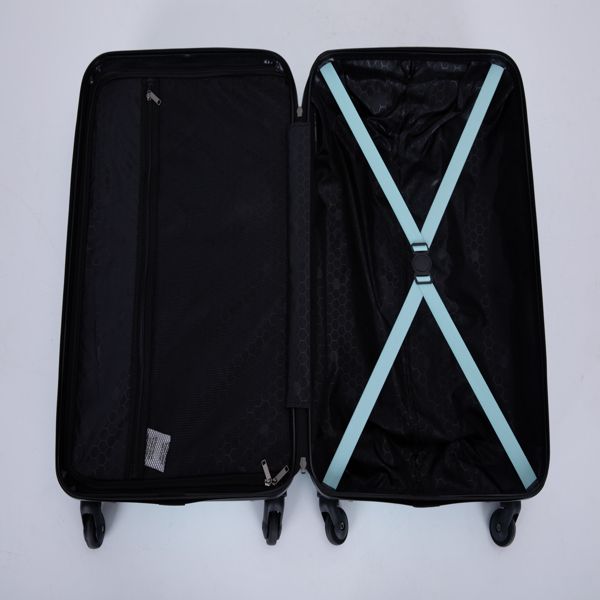 3 件套行李箱套装 ABS 轻型行李箱，带两个挂钩、万向轮、TSA 锁，（20/24/28）绿色-16