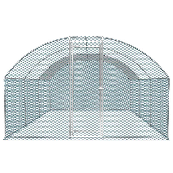 6*3*2m/19.7x9.8x6.5 ft  圆弧顶鸡舍 拼接 镀锌管 180gPE雨布 金属 铁鸡兔笼-1