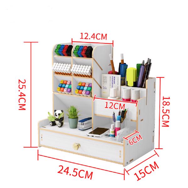 创意时尚带分格桌面笔筒收纳架子-2