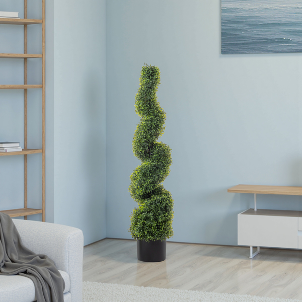 2pcs 绿色 115cm 螺旋黄杨木 PVC 仿真树-8