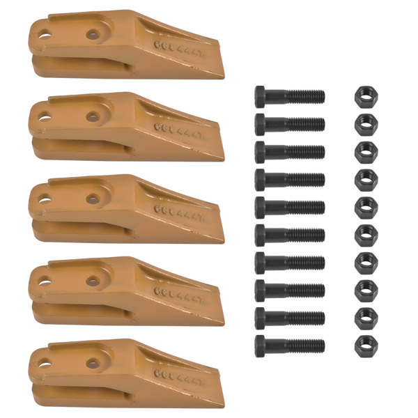 斗齿 6684447 Skid Steer Bucket Teeth 5PK with Bolt & Nuts 10PK 1A1460 1F7958 Fit for 5/8" Bucket Lip-1