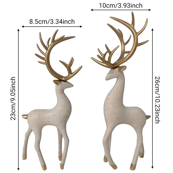流沙画沙漏暖居摆件客厅酒柜电视柜鹿装饰品搬家礼物乔迁新居礼品 简约鹿（米白色）-2