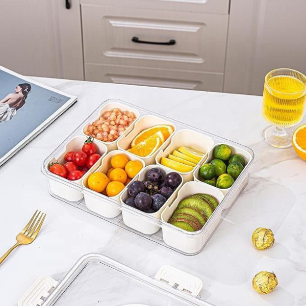 保鲜盒佐料盒厨房调味密封罐大容量手提八分格-4