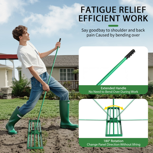 48*9.8*75inch 绿色草坪平整器 杆子拆装 铁 杆式工具-10