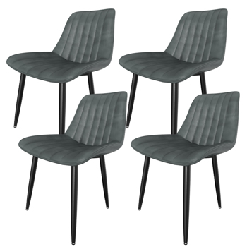 餐椅（一套 4 把）, 带 7 厘米靠背的厨房用椅, 带 5 厘米座垫的餐桌椅, 最大承重 180 千克, 用于餐厅、厨房和起居室的 PU 人造皮软垫椅。承重 180 千克，餐厅、厨房、客厅用 PU 仿皮软垫椅