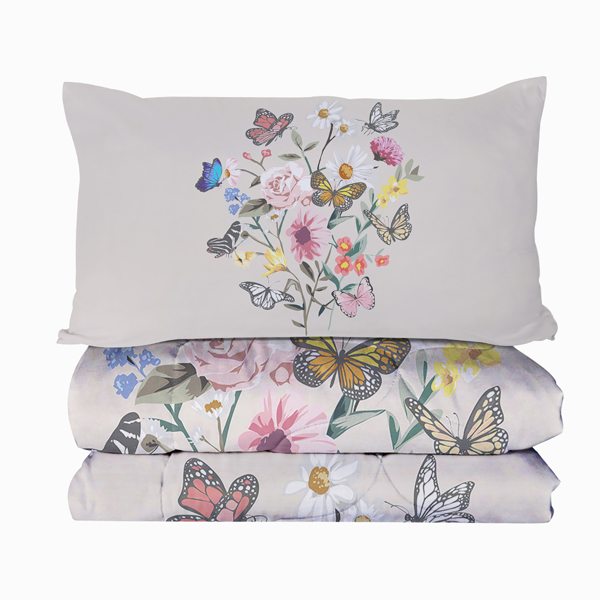 自产数码被子三件套 RDBD2546花卉蝴蝶语 美国小号 （temu仅可自提）-3