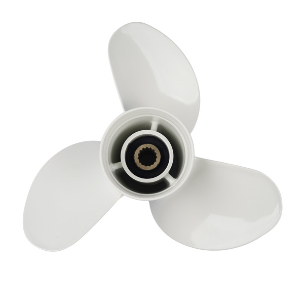 螺旋桨 Aluminum Alloy Boat Propeller 19" x 13" White Fit for Yamaha Outboard Engines 85HP 90HP 15 Spline-6
