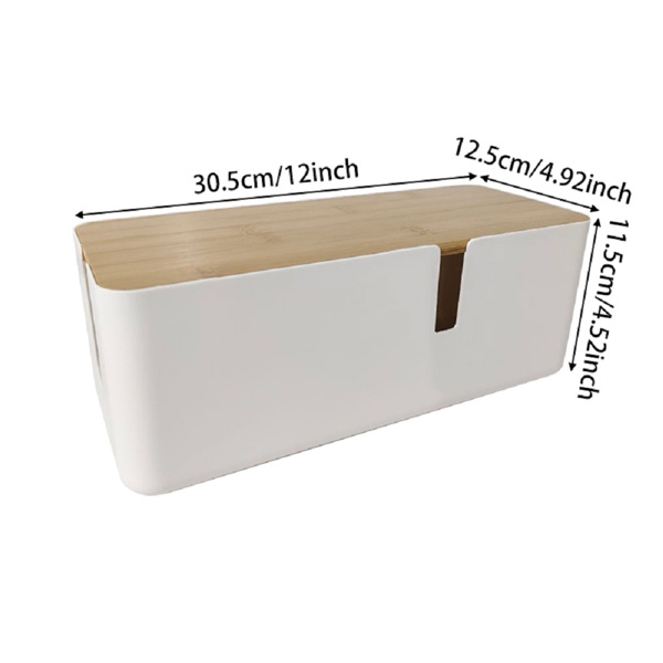 电线收纳盒数据线电源线大插座理线收线盒充电器插排集线器盒 象牙白【升级加厚款】-1