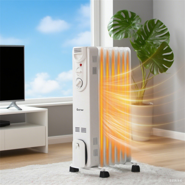 1500W电热空间加热器-3种加热模式，静音操作，轮子和手柄便于移动，（白色）-1
