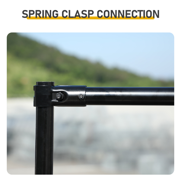 6*3*2m/19.7x9.8x6.5 ft  黑色 尖顶 拼接 180gPE雨布 镀锌管 电泳 铁鸡兔笼-3