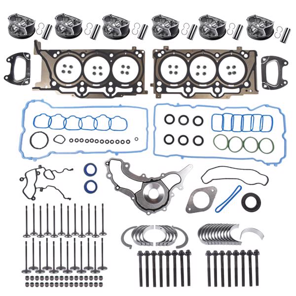 活塞套装 Engine Rebuild Pistons Gasket Valves Kit Replacement for Ram 1500 Chrysler 200 300 Dodge Journey Jeep Grand Cherokee 3.6L 2011-2016 5184347AG-2