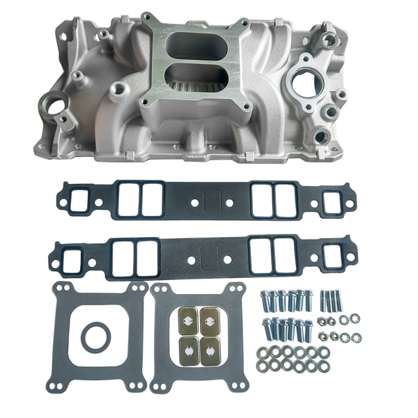 进气歧管 Intake Manifold Installation Kit Aluminum Dual Plane Fits for Chevy Small Block 262-400 1955-1986-1