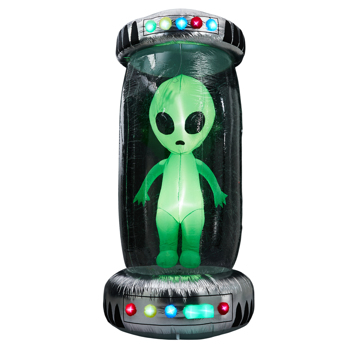8.2ft  UFO外星人 2颗白LED灯加11颗RGB灯 万圣充气装饰 12V