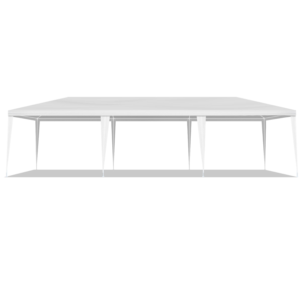 10X30ft 白色 8面(2门6围)纱网 仿折叠棚 配8片分体纱网围布 白色PE顶布  白色喷塑铁管 白色网纱 LT-3