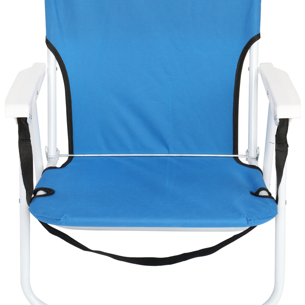 座高10.2"宽18.1"深15.7" 蓝色牛津布 铁沙滩椅 白色铁框架 100.00kg-18