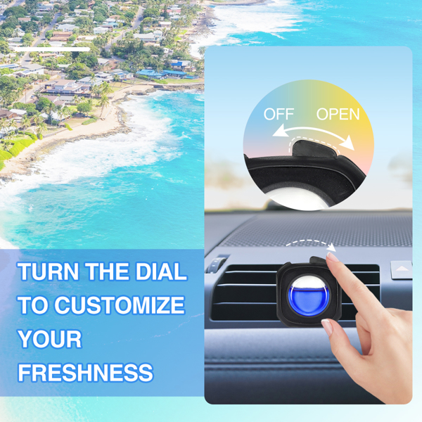 (亚马逊禁售，周末不处理订单)海洋香气汽车空气清新剂通风夹，6个汽车清新剂通风夹，4毫升，汽车空气净化器，汽车清新剂-2