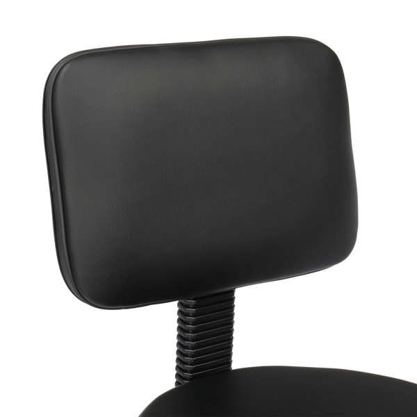 半PU皮 尼龙轮 300lbs 黑色 技师凳 带靠背圆凳电镀五星脚 N001-2