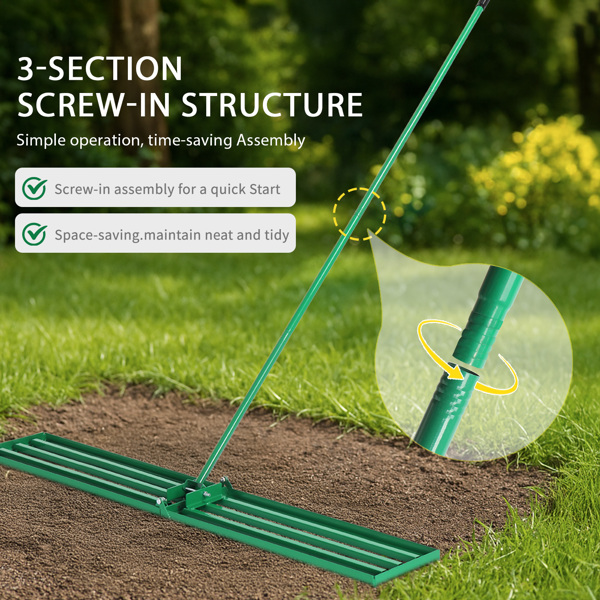 48*9.8*75inch 绿色草坪平整器 杆子拆装 铁 杆式工具-11