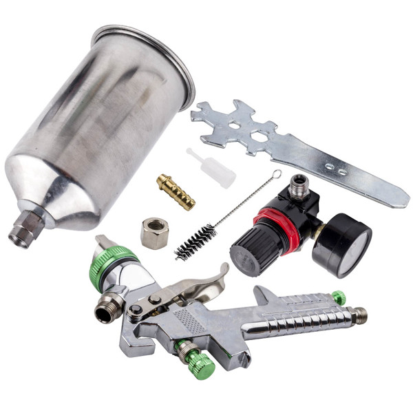 2.5毫米 HVLP 供气式汽车喷枪套装 带调压表 喷漆器-2