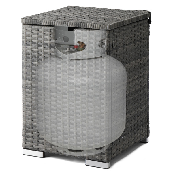 燃气瓶收纳  灰色渐变藤条 40*40*57cm 编藤边桌-13