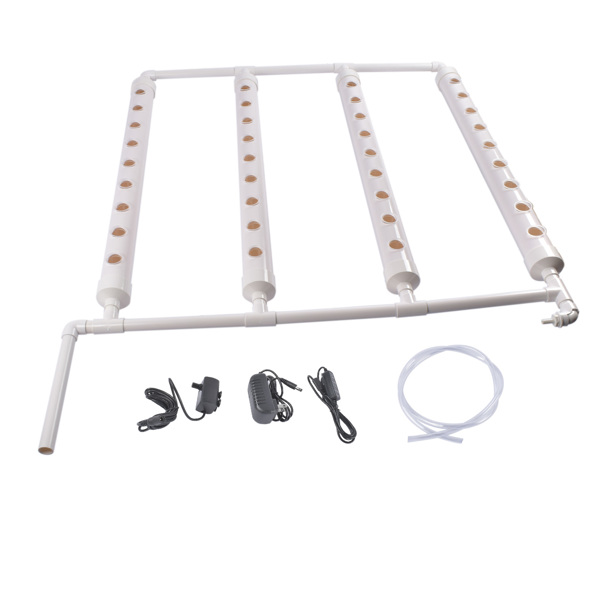 A1-壁挂式水培种植系统 Wall Mounted Hydroponics Growing Planting System Kit, Soilless Cultivation PVC Pipes for Gardening and Planting (36 Seed Holes, White)-2