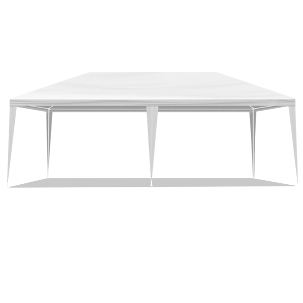 10X20ft 白色  6面(2门4围)纱网 仿折叠棚 配2片连体纱网围布 白色PE顶布  白色喷塑铁管 白色网纱 LT-3