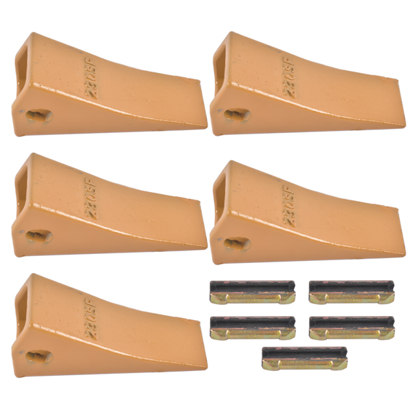 斗齿 5Pcs 230SP Casting Bucket Teeth & TF23P Flex Pins for Backhoe Skid Steer Loader-1