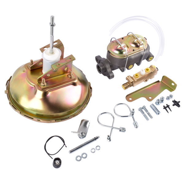 刹车总成 11" Power Brake Booster Disc / Drum Master Cylinder Fit for Chevy Camaro 1967-1969-2