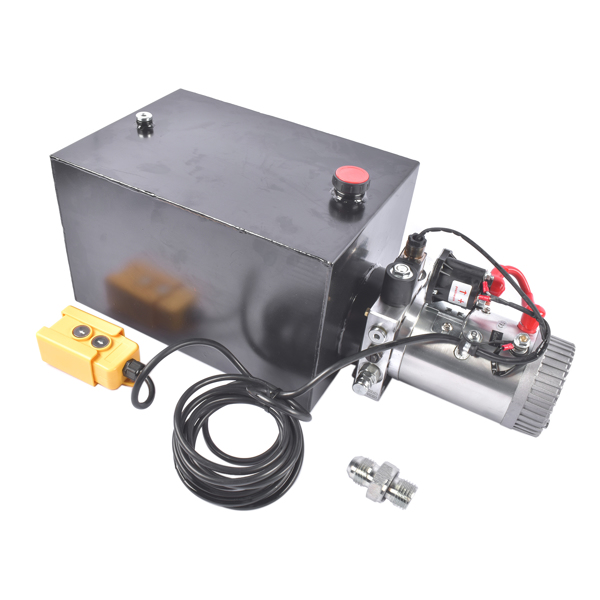 液压泵 20 Quart Single Acting Hydraulic Power Unit 12V DC 3200 PSI Hydraulic Pump for Dump Trailer, Car Lifting-3