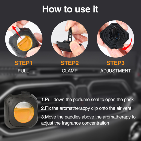 (亚马逊禁售，周末不处理订单) 夏威夷香气汽车空气清新剂通风夹，6个汽车清新剂通风夹，4毫升，汽车空气净化器，汽车清新剂-2