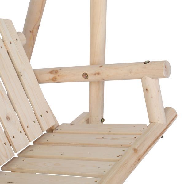 6.5ft 实木 秋千架 原木色 秋千套装 600lbs 仿古风格-21