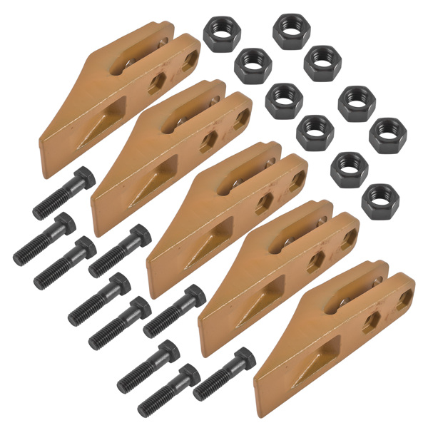 斗齿 6684447 Skid Steer Bucket Teeth 5PK with Bolt & Nuts 10PK 1A1460 1F7958 Fit for 5/8" Bucket Lip-6