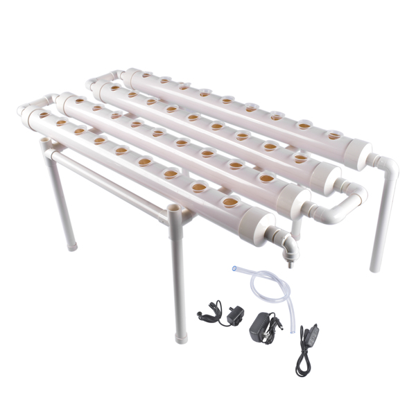 A1-落地式水培种植系统 Floor Standing Hydroponics Growing Planting System Kit, Soilless Cultivation PVC Pipes for Gardening and Planting (36 Seed Holes, White)-1
