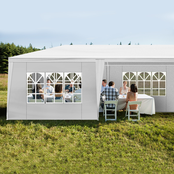 10*30ft  白色 7围  仿折叠棚  7窗  PE布 喷塑铁管-12