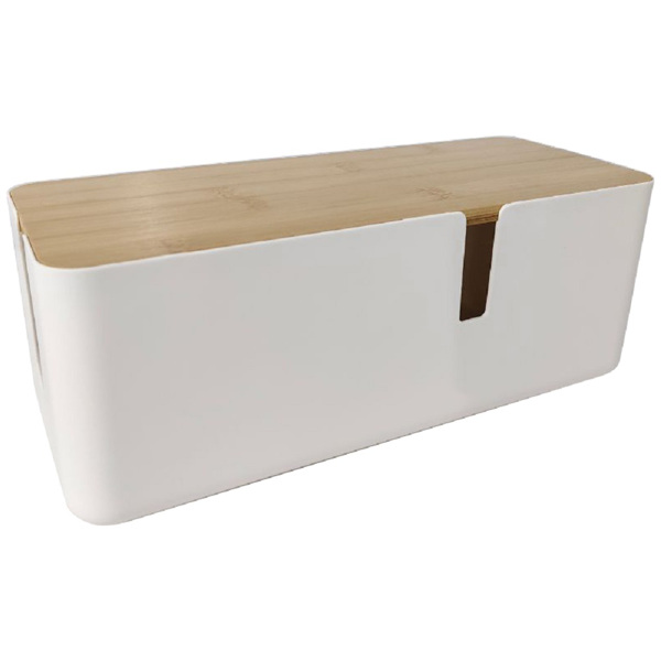 电线收纳盒数据线电源线大插座理线收线盒充电器插排集线器盒 象牙白【升级加厚款】-4