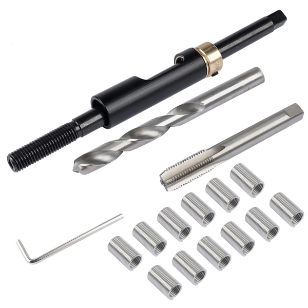 头部螺栓螺纹维修套件 M11x1.5 Metric Head Bolt Thread Repair Kit Replacement for  Honda Toyota Hyundai KIA 35119S-1