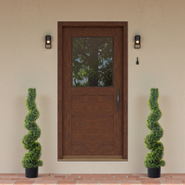 2pcs 绿色 115cm 螺旋黄杨木 PVC 仿真树-9