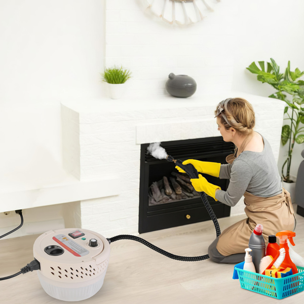 （物流随机发，自提可发加拿大）-手持式高温高压蒸汽清洁器 - 2500W功率，3巴加压蒸汽，6档蒸汽调节，1400毫升水箱（续航1小时），防漏保护功能，附刷具/玻璃刮刀，适用于家居及汽车清洁-12