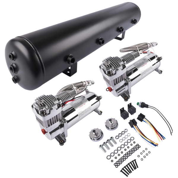 空气悬挂改装气囊套件 580 Air Ride Suspension Compressors 5 Gal Air Tank 150 psi On 180 psi Off Pressure Switch-1
