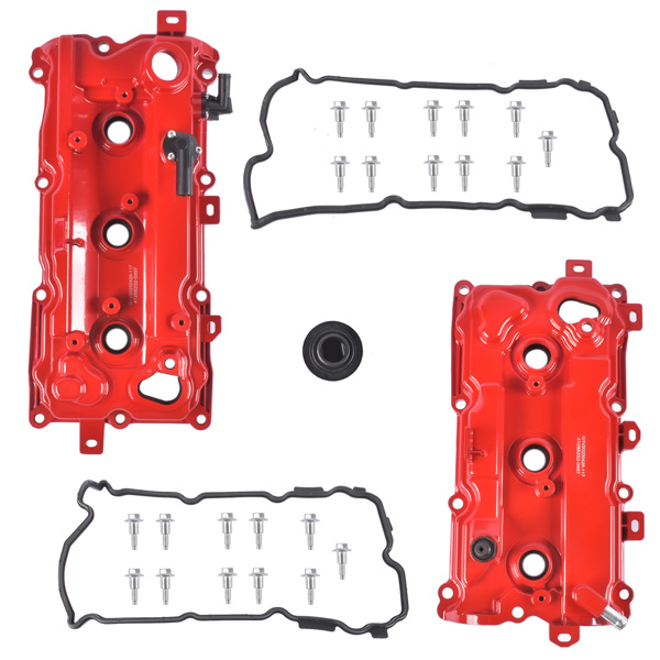 气门室盖 2x Red Valve Covers Aluminum Fits for Infiniti JX35 2013 QX60 2014 Nissan Altima Pathfinder 2007-2014 3.5L 13264JA10B 13264JA10A-4
