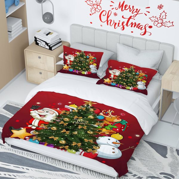 圣诞被套Christmas床品三件套 圣诞老人 200*200cm-3